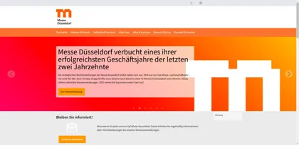 Screenshot of Messe Düsseldorf GmbH