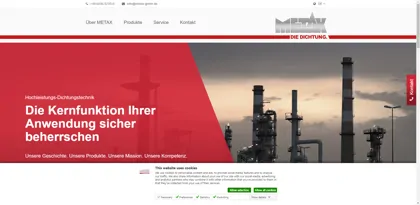 Screenshot of METAX Kupplungs- und Dichtungstechnik GmbH