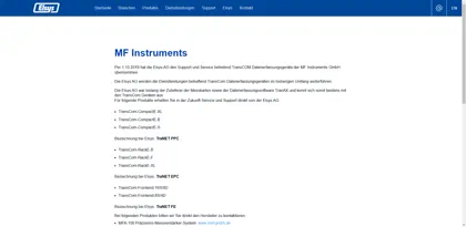 Screenshot of MF Instruments GmbH