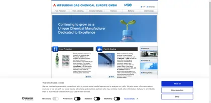 Screenshot of Mitsubishi Gas Chemical Europe GmbH