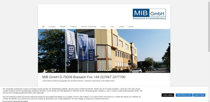 Screenshot of MIB GmbH Messtechnik und Industrieberatung