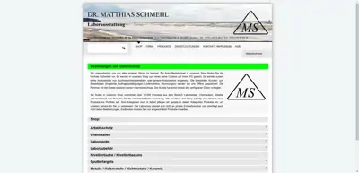 Screenshot of Matthias Schmehl, Laborausstattung und Materialien für die Dünnschichtechnik