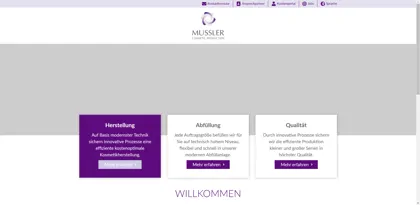 Screenshot of MUSSLER COSMETIC PRODUCTION GMBH & CO. KG