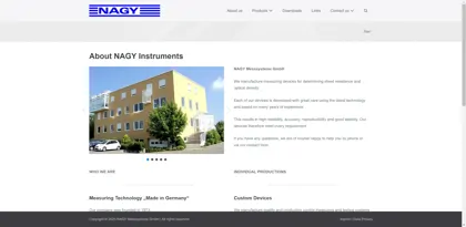 Screenshot of NAGY Messsysteme GmbH