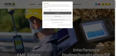 Screenshot of Narda Safety Test Solutions GmbH