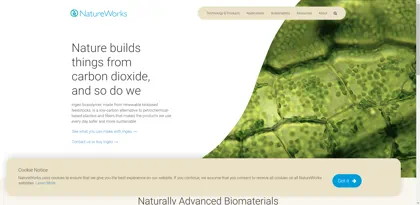 Screenshot of NatureWorks LLC