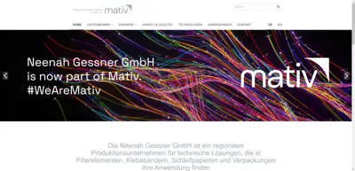 Screenshot of Neenah Gessner GmbH