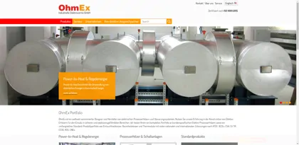 Screenshot of OhmEx Industrielle Elektrowärme GmbH