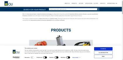 Screenshot of OLI Vibrationstechnik GmbH