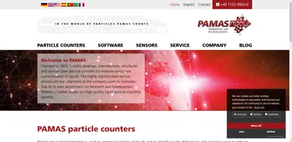 Screenshot of PAMAS Partikelmess- und Analysesysteme GmbH