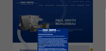 Screenshot of PAUL GROTH Mühlenbau GmbH & Co. KG