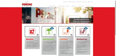 Screenshot of PENTAC Polymer GmbH