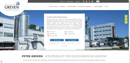 Screenshot of Peter Greven GmbH & Co. KG