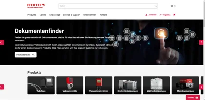 Screenshot of Pfeiffer Vacuum GmbH