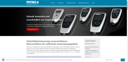 Screenshot of PHYNIX GmbH & Co. KG