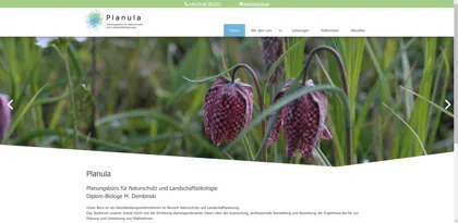 Screenshot of Planula Planungsbüro für Naturschutz und Landschaftsökologie