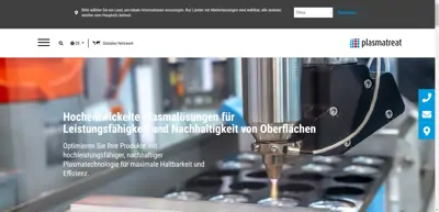 Screenshot of Plasmatreat GmbH