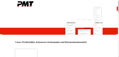 Screenshot of PMT Partikel-Messtechnik GmbH