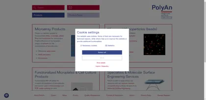 Screenshot of PolyAn GmbH