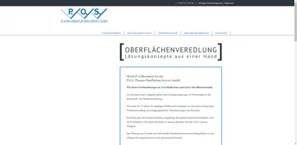 Screenshot of P.O.S. Plasma-Oberflächen-Service GmbH