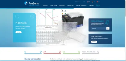 Screenshot of PreSens Precision Sensing GmbH