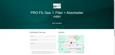 Screenshot of PRO FIL Ges. f. Filter und Abscheider mbH