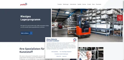Screenshot of PROFEX Kunststoffe GmbH
