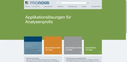 Screenshot of Pronova Analysentechnik GmbH & Co. KG