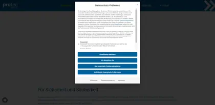 Screenshot of protec service GmbH