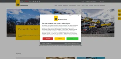 Screenshot of Putzmeister Solid Pumps GmbH