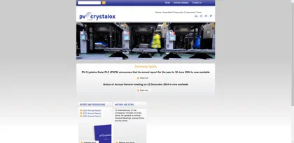 Screenshot of PV Crystalox Solar Silicon GmbH