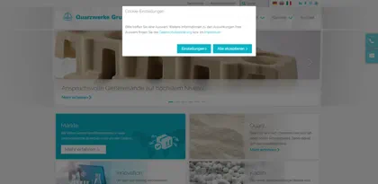 Screenshot of Quarzwerke GmbH