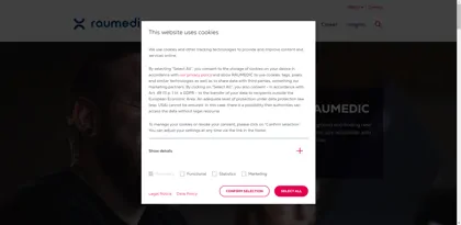Screenshot of RAUMEDIC AG