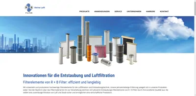 Screenshot of R+B Filter GmbH