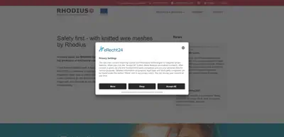 Screenshot of RHODIUS GmbH