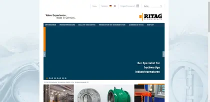 Screenshot of RITAG Ritterhuder Armaturen GmbH & Co. Armaturenwerk KG