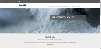 Screenshot of Romira GmbH