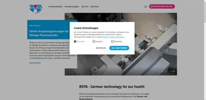 Screenshot of ROTA Verpackungstechnik GmbH & Co.KG