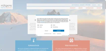 Screenshot of Rütgers GmbH & Co KG Kälte Klima
