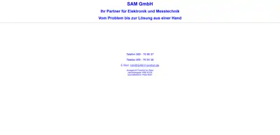 Screenshot of SAM Sensor-Analyse-Messtechnik GmbH