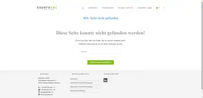 Screenshot of Saperatec GmbH