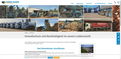 Screenshot of Hubert Schmid Recycling und Umweltschutz GmbH