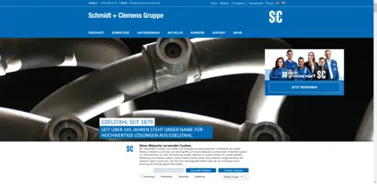 Screenshot of Schmidt + Clemens GmbH + Co. KG