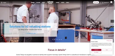 Screenshot of Schwer Fittings GmbH