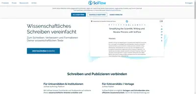 Screenshot of SciFlow GmbH