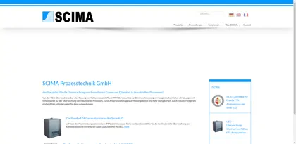 Screenshot of SCIMA Prozesstechnik GmbH