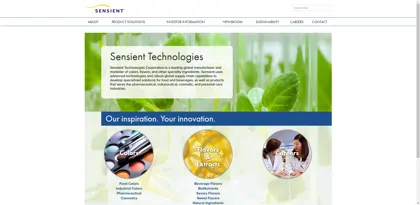 Screenshot of Sensient Flavors & Extracts Group