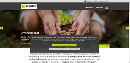 Screenshot of Sesotec GmbH