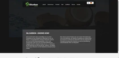 Screenshot of Silcarbon Aktivkohle GmbH