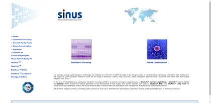 Screenshot of SINUS Biochemistry & Electrophoresis GmbH